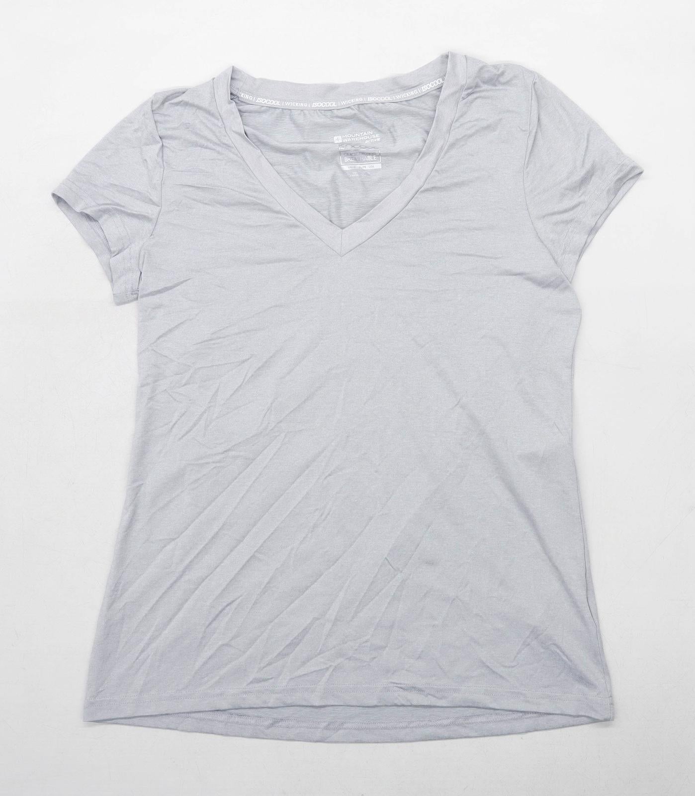 Mountain Warehouse Womens Size 10 Elastane Blend Grey T-Shirt (Regular)