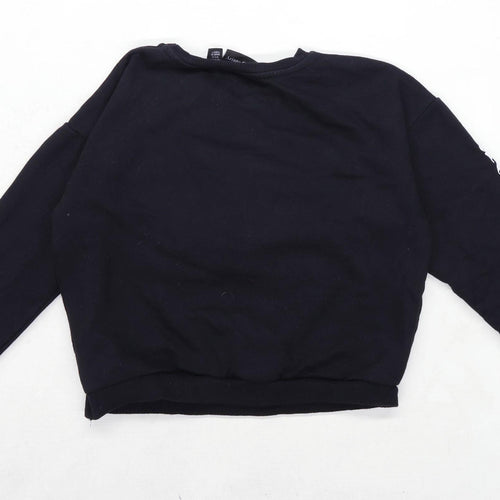 Ariana Grande Girls Graphic Black Cropped Sweatshirt Age 13-14 Years