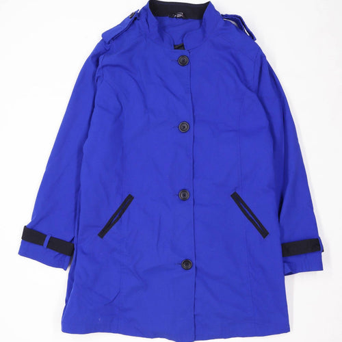 Marisotta Womens Size 22 Blue Trench Coat