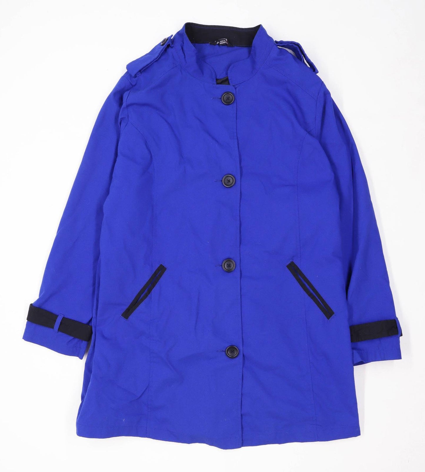 Marisotta Womens Size 22 Blue Trench Coat