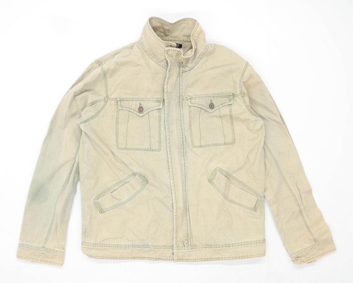 George Mens Size L Denim Beige Denim Jacket