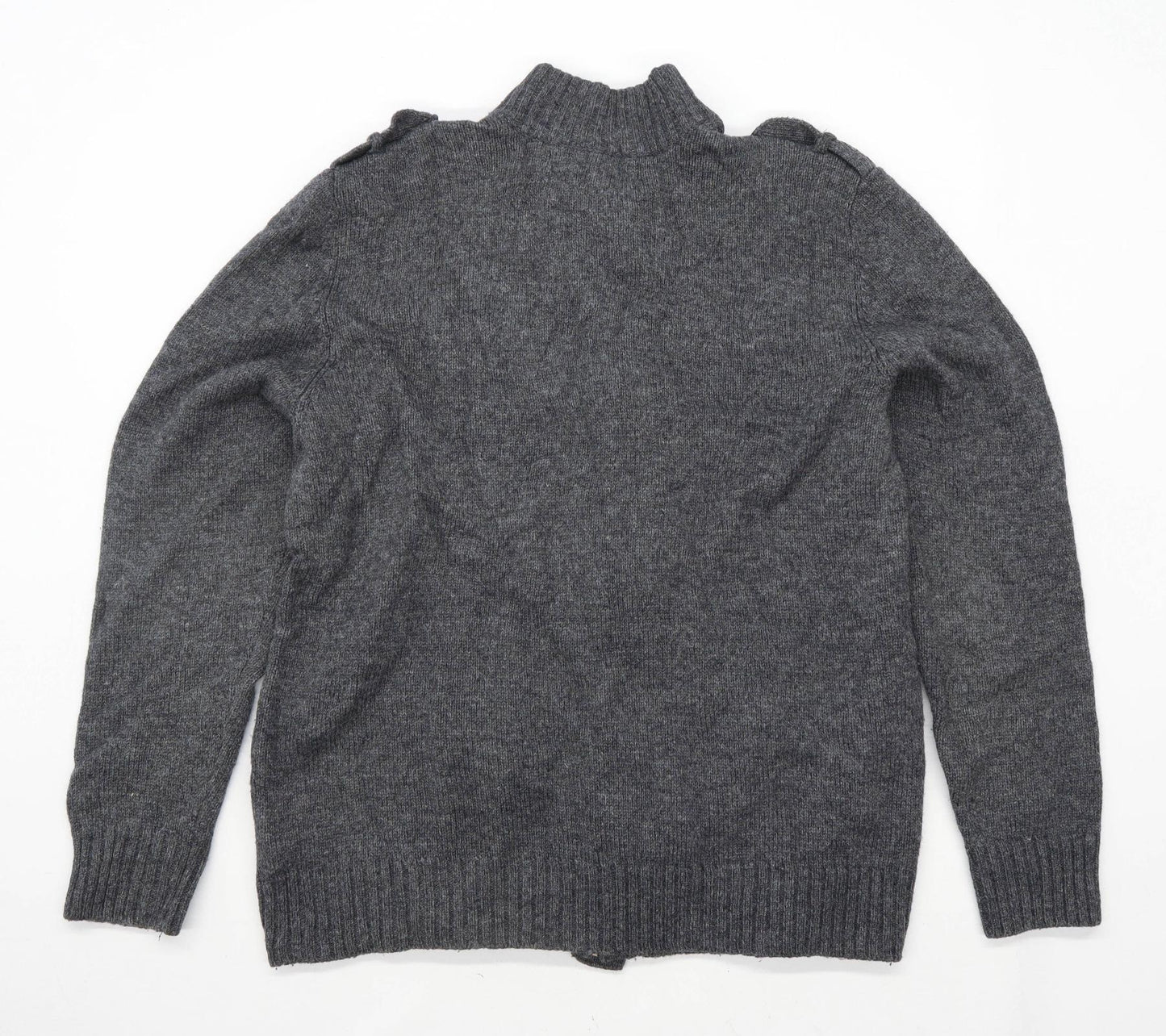 Burton Mens Size XL Wool Blend Grey Zip Cardigan
