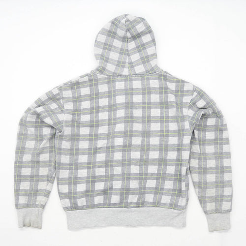 Cedarwood State Mens Size S Cotton Blend Check Grey Zip Hoodie