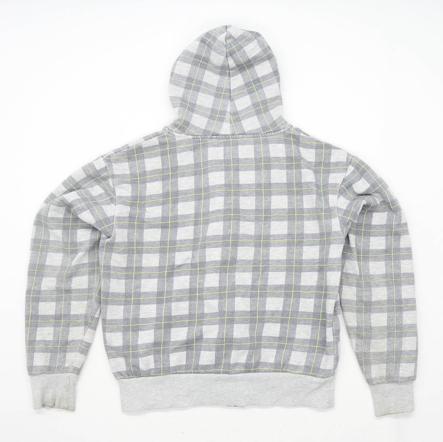 Cedarwood State Mens Size S Cotton Blend Check Grey Zip Hoodie