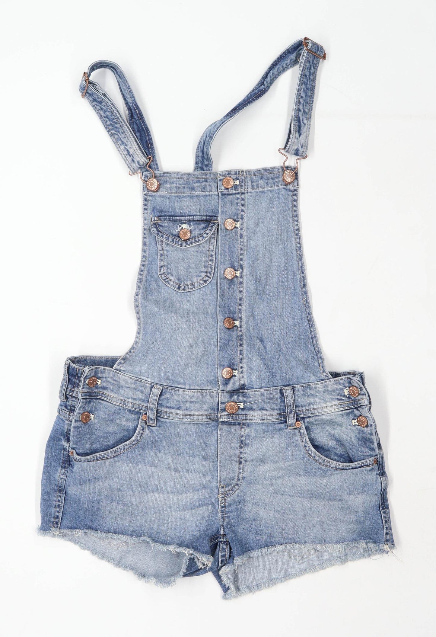 Womens H&M Blue Denim Dungarees Size 14/L3