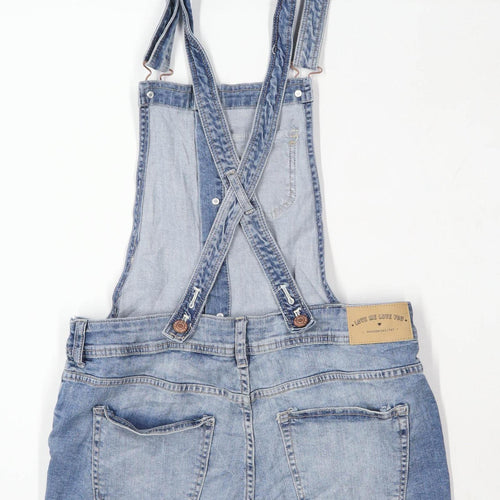 Womens H&M Blue Denim Dungarees Size 14/L3