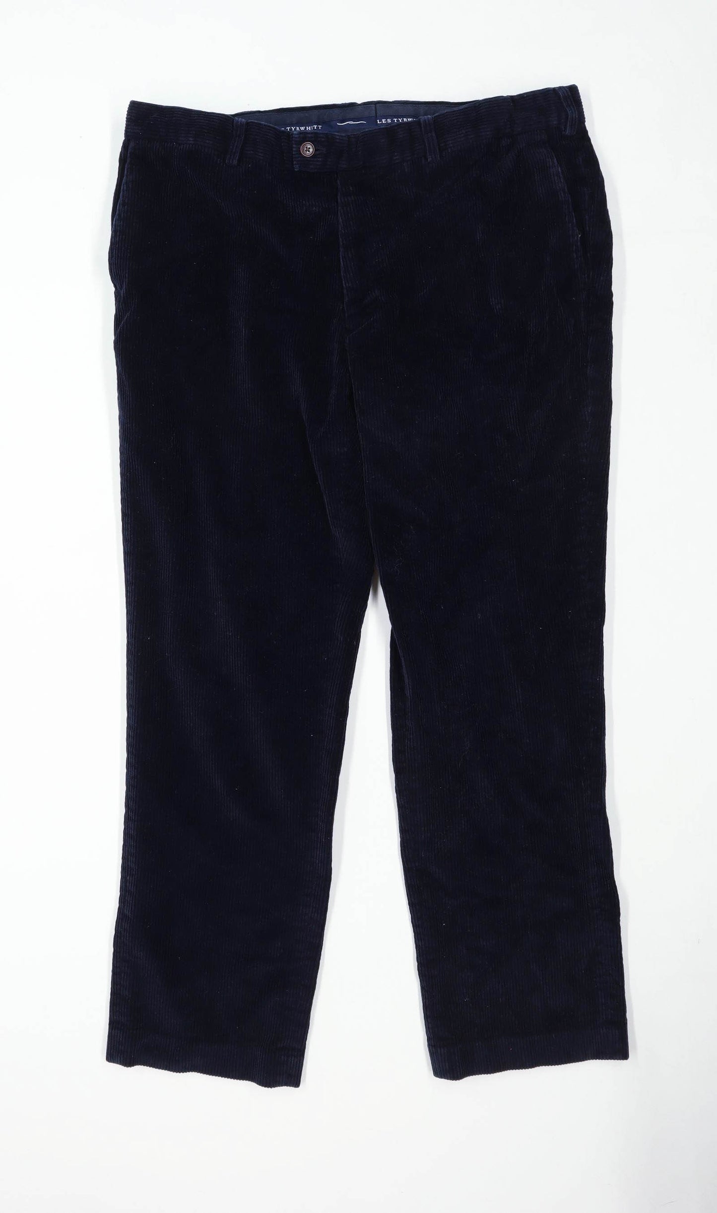Charles Tyrwhitt Mens Textured Blue Corduroy Trousers Size W38/L9