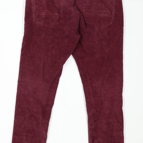 Primark Mens Textured Purple Corduroy Trousers Size W34/L30