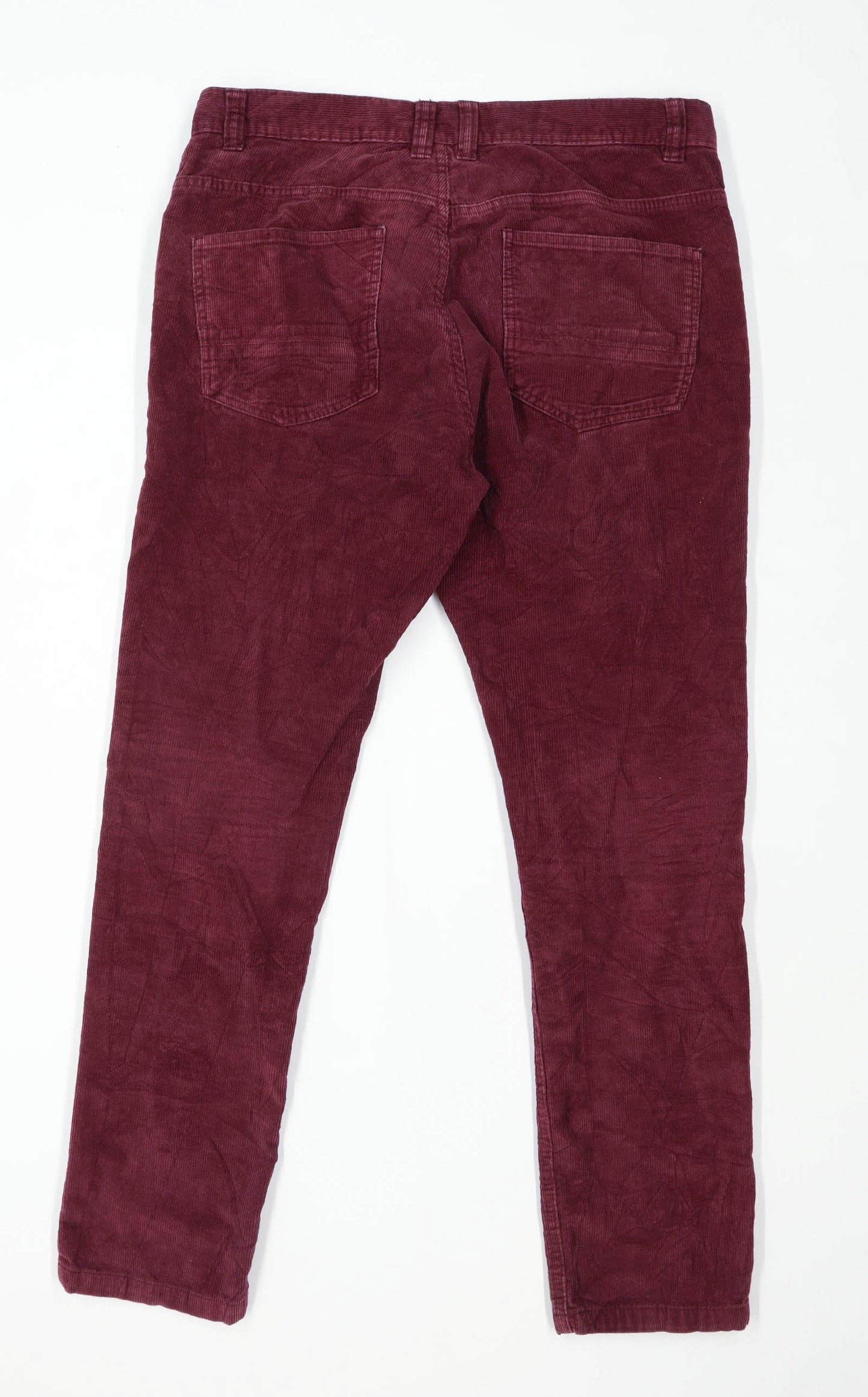 Primark Mens Textured Purple Corduroy Trousers Size W34/L30