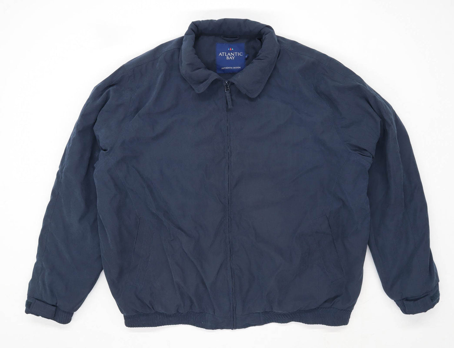 Atlantic Bay Mens Size 2XL Cotton Blend Blue Harrington Jacket