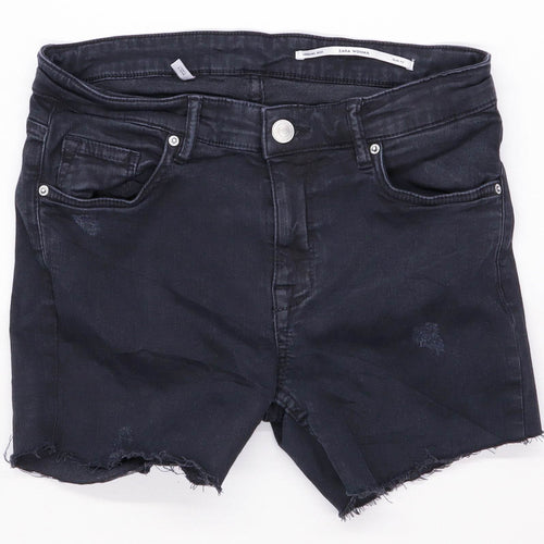 Womens Zara Black Denim Shorts Size 8/L3