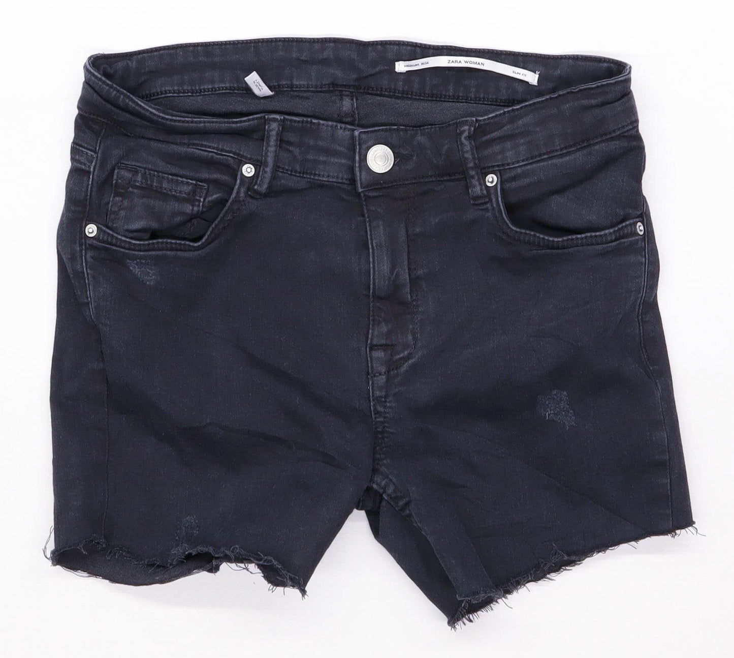 Womens Zara Black Denim Shorts Size 8/L3