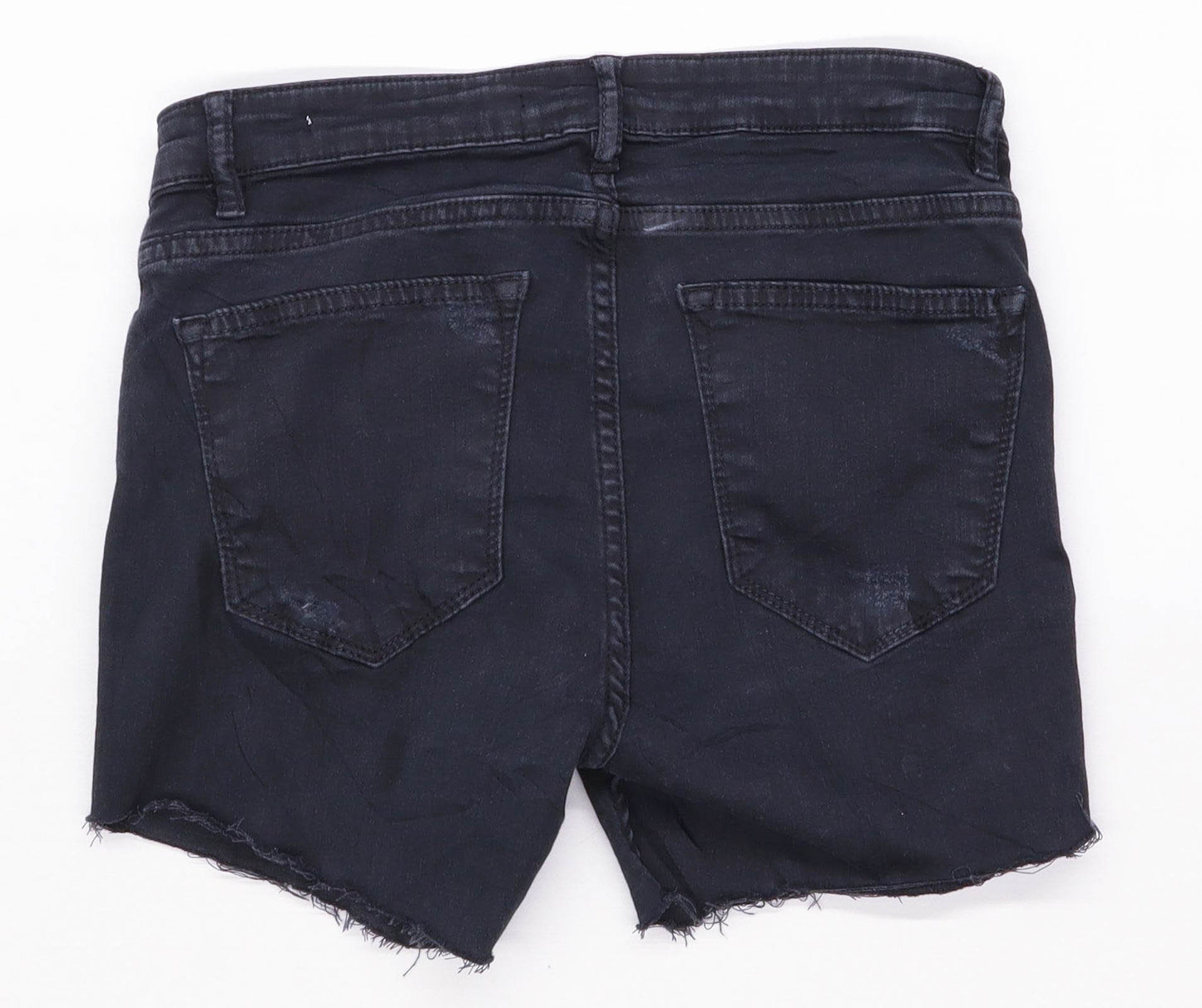 Womens Zara Black Denim Shorts Size 8/L3