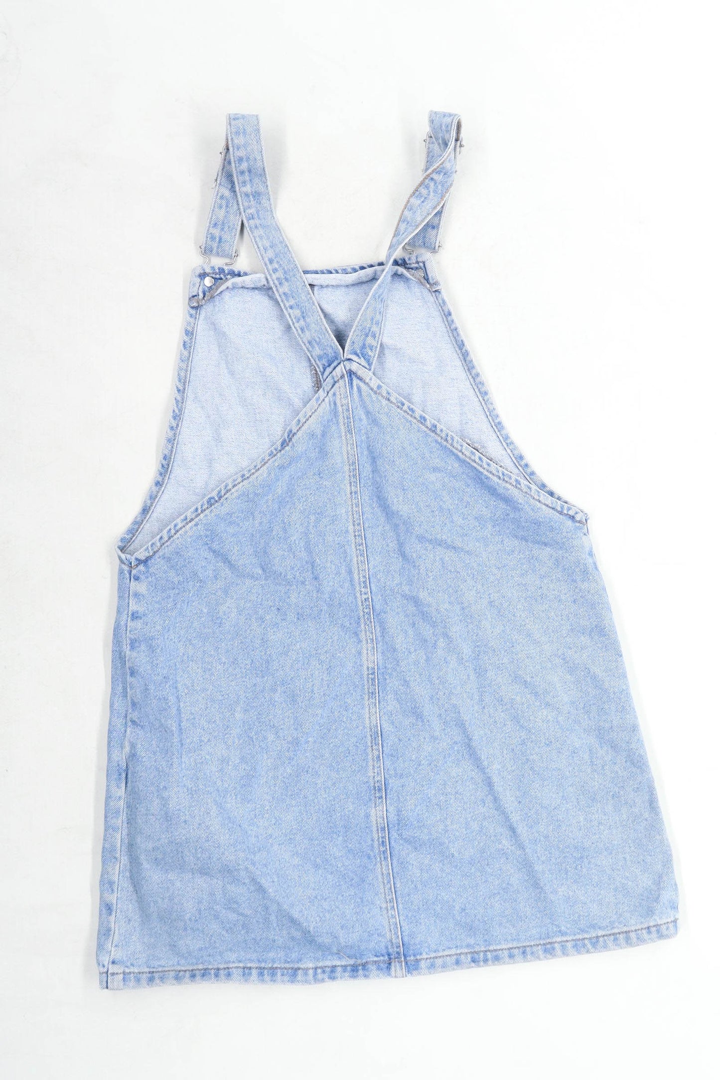 Topshop Womens Size 10 Denim Blue Dungaree Dress (Regular)