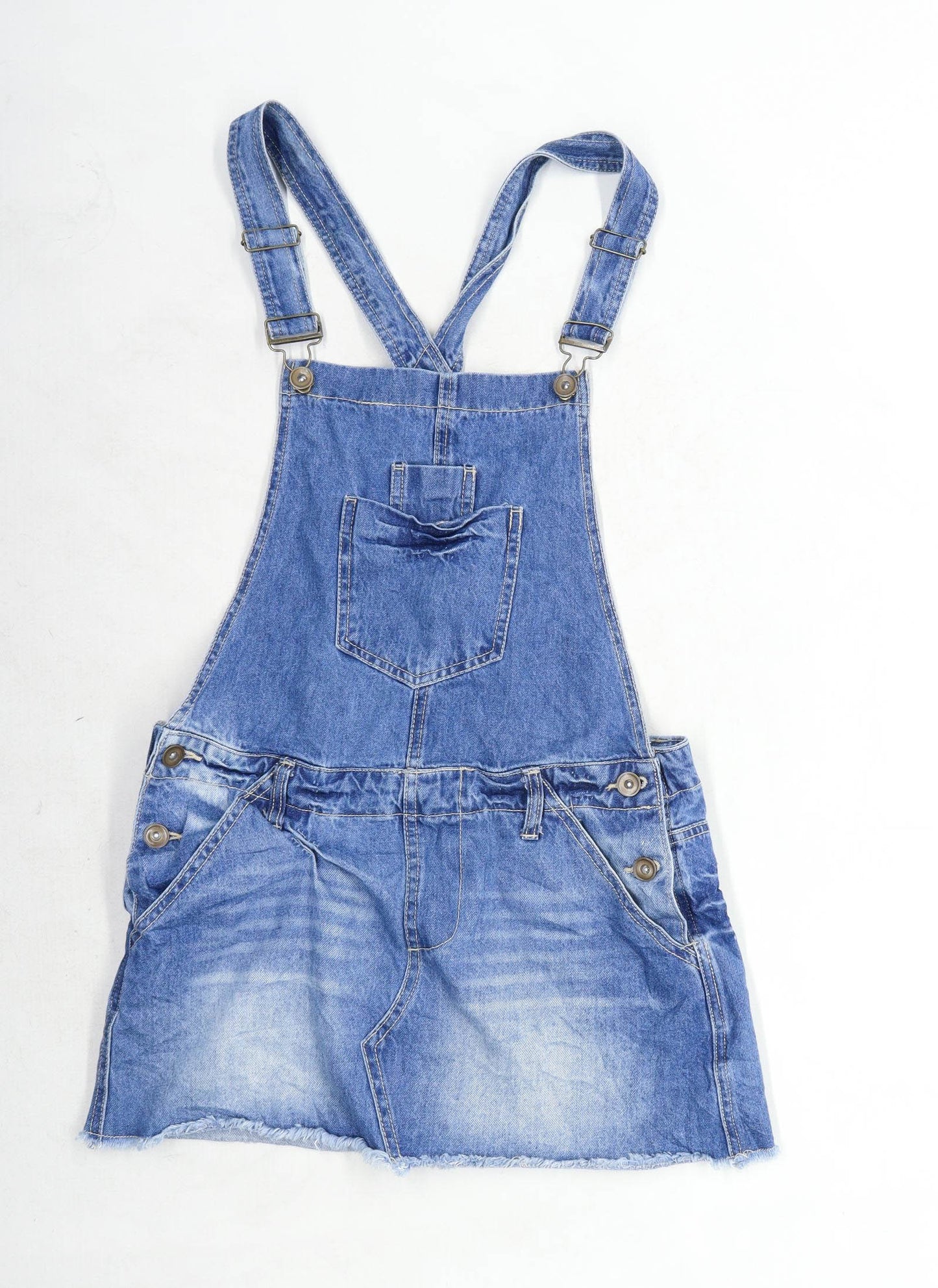 Denim Co Womens Size 10 Denim Blue Dungaree Dress (Regular)