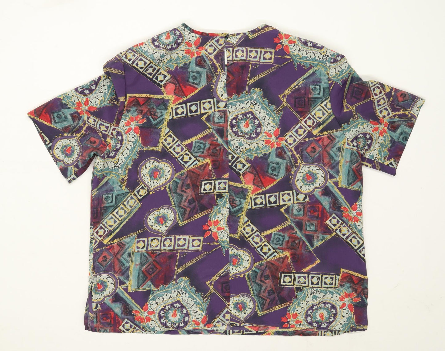 Preworn Womens Size 20 Geometric Multi-Coloured Top (Regular)