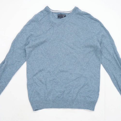 F&F Mens Size L Lambswool Turquoise Jumper
