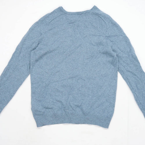 F&F Mens Size L Lambswool Turquoise Jumper