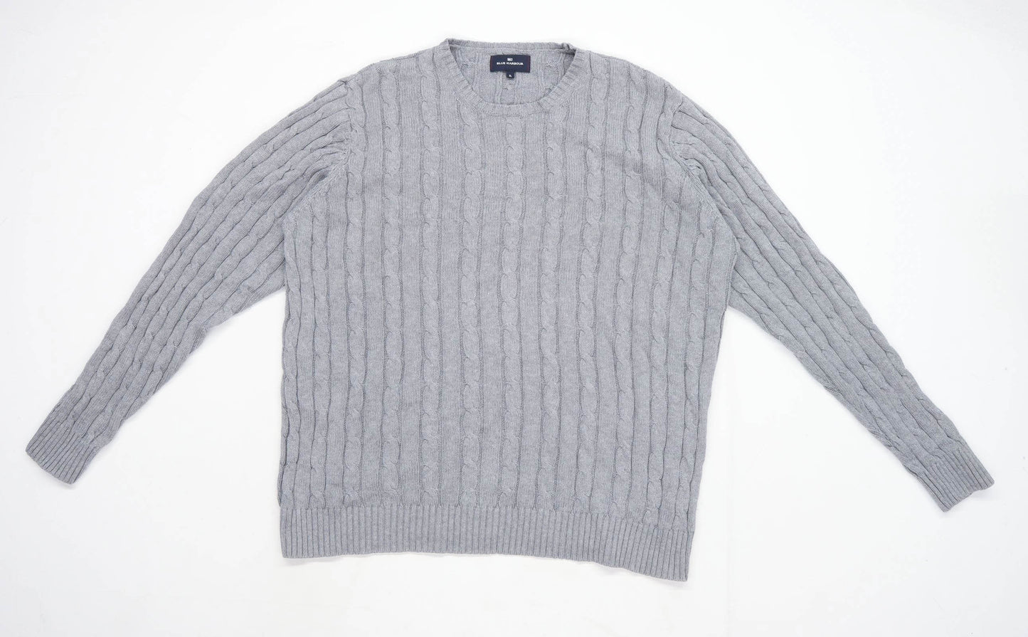 Blue Harbour Mens Size XL Cotton Grey Jumper