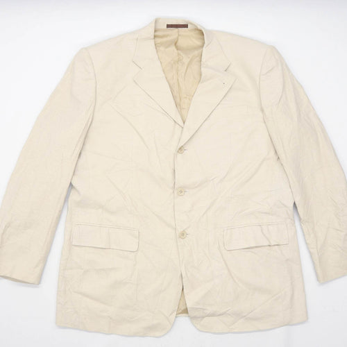 Butler & Webb Mens Linen Blend Beige Suit Jacket 44 Chest (Regular)