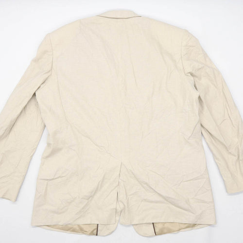 Butler & Webb Mens Linen Blend Beige Suit Jacket 44 Chest (Regular)