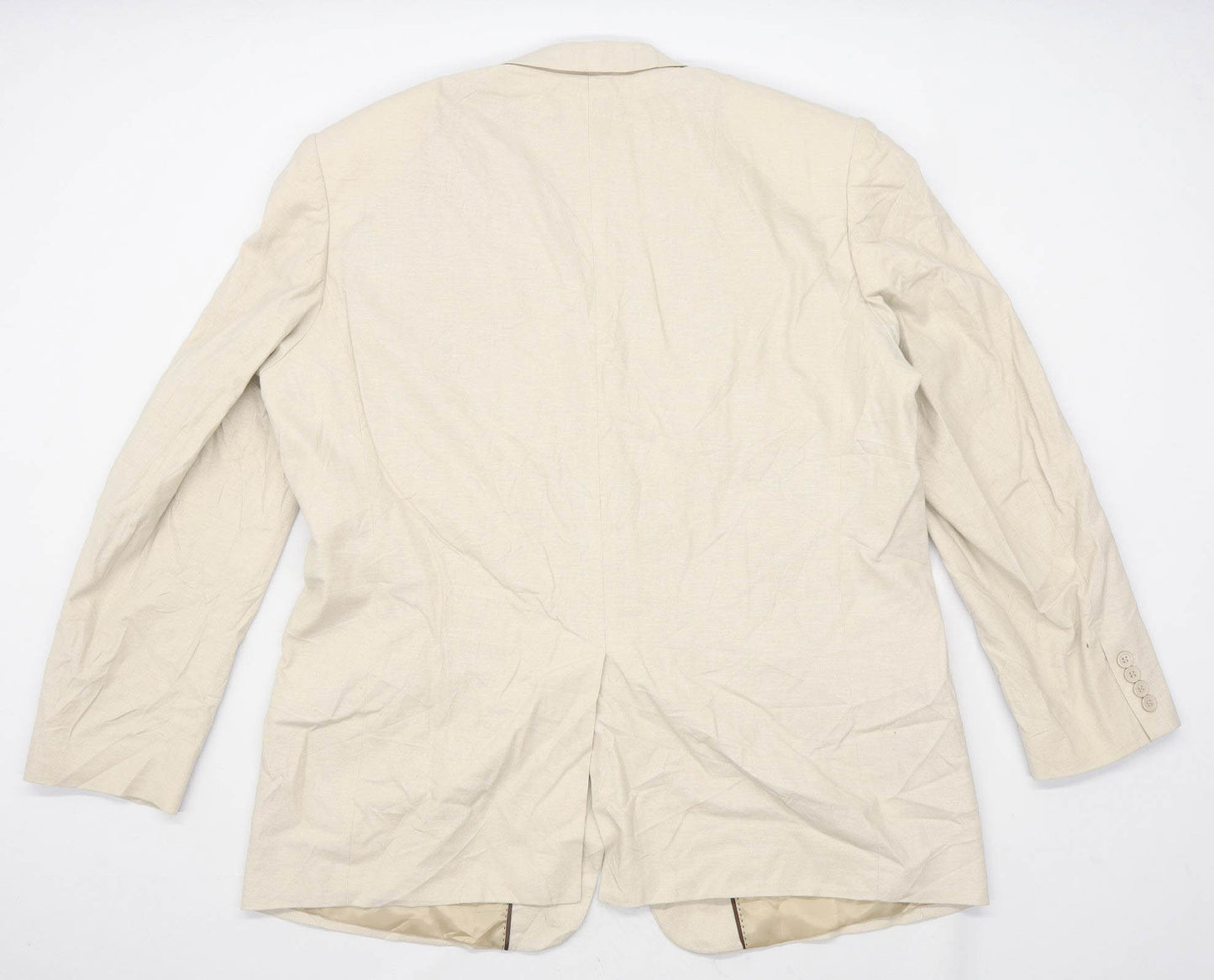 Butler & Webb Mens Linen Blend Beige Suit Jacket 44 Chest (Regular)