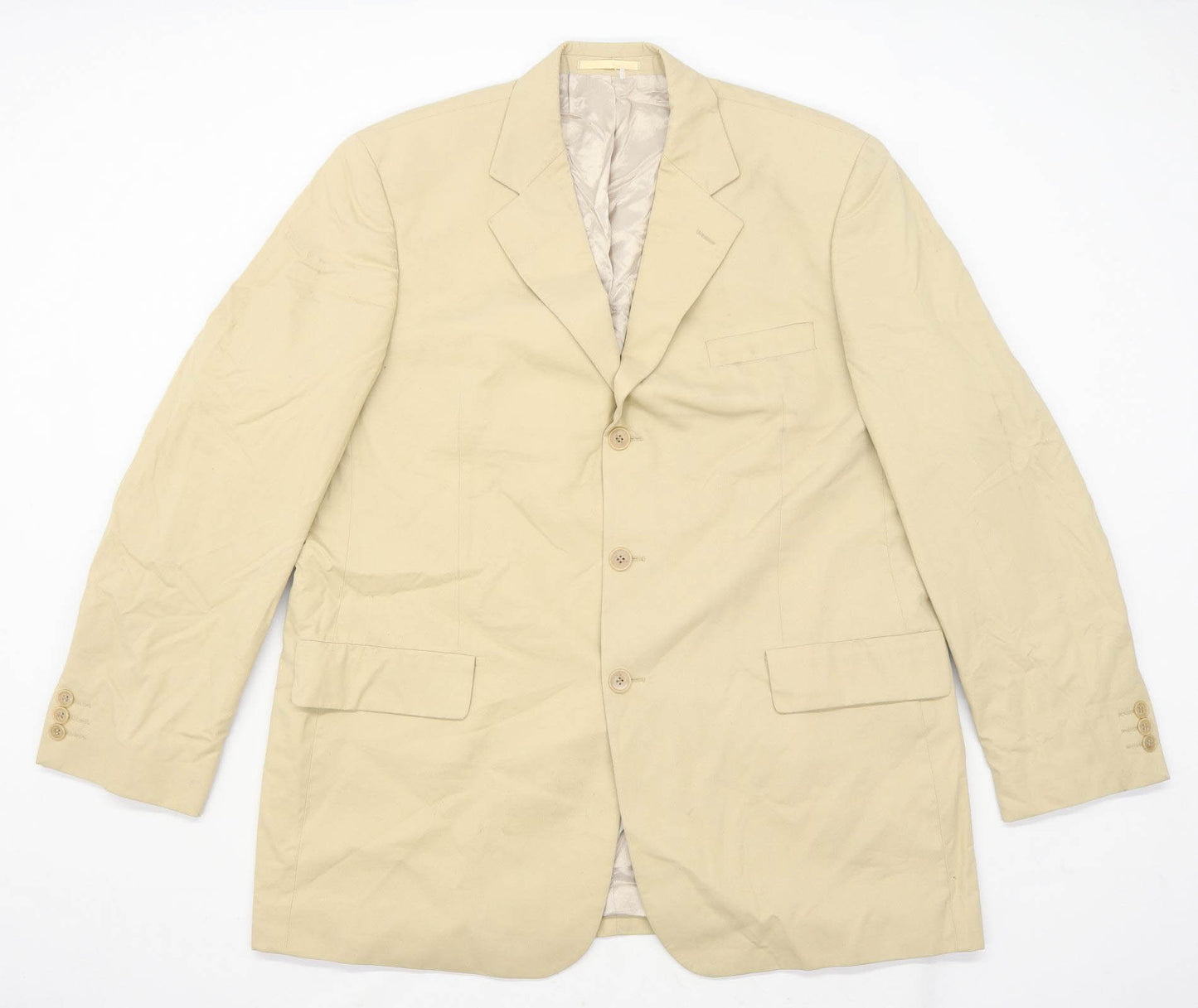 Austin Reed Mens Cotton Beige Suit Jacket 44 Chest (Regular)