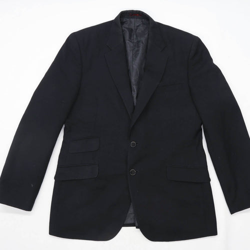 Raymond Mens Wool Blend Black Suit Jacket 40 Chest (Regular)