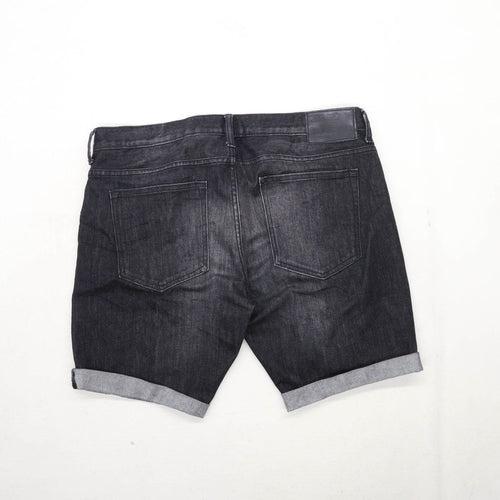 H&M Mens Black Denim Shorts Size W34/L8