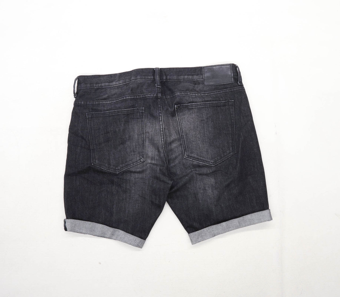 H&M Mens Black Denim Shorts Size W34/L8