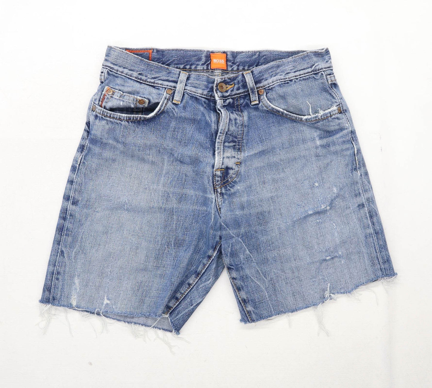 Hugo Boss Mens Blue Denim Shorts Size W32/L8