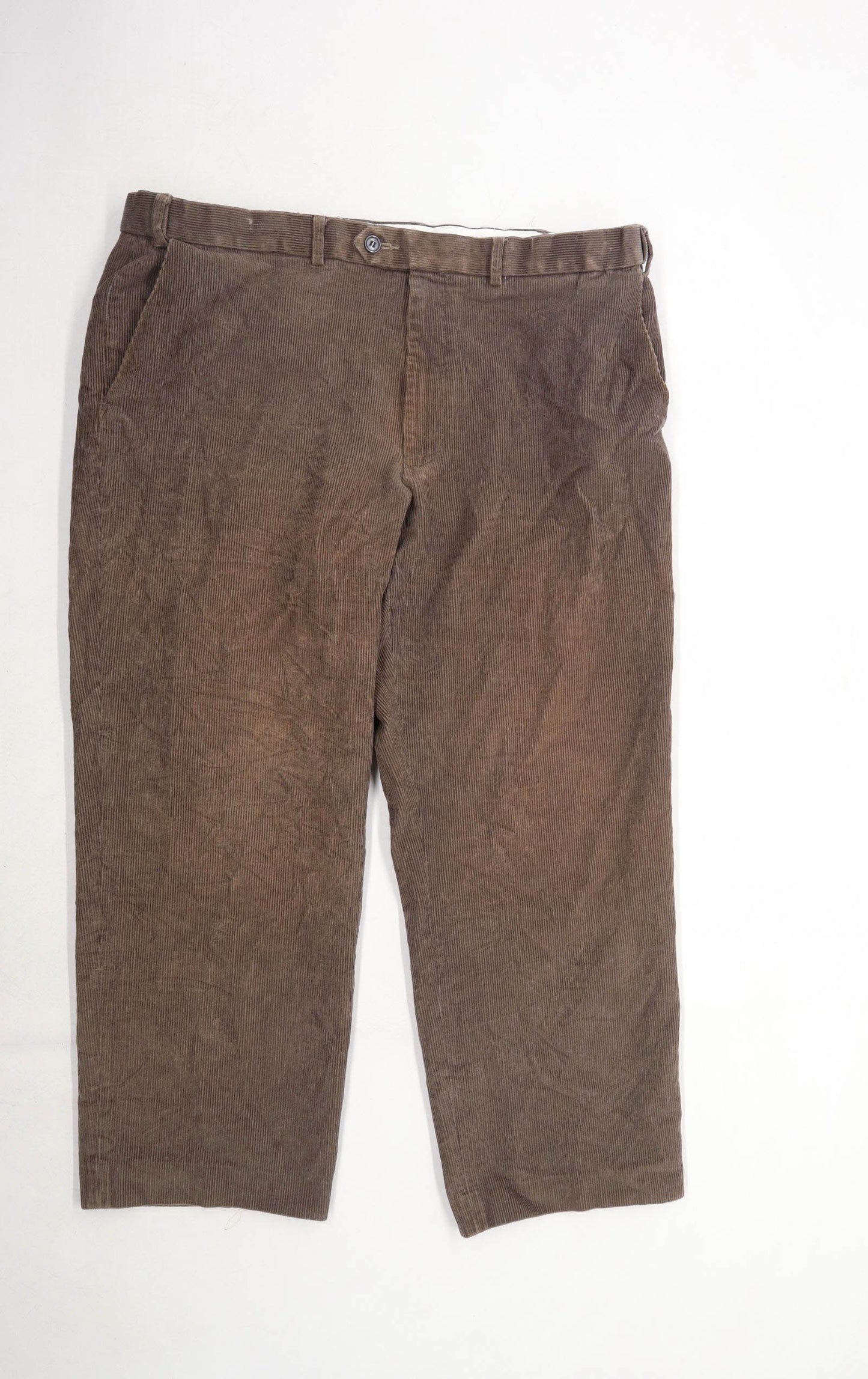 Marks & Spencer Mens Textured Brown Corduroy Trousers Size W38/L27