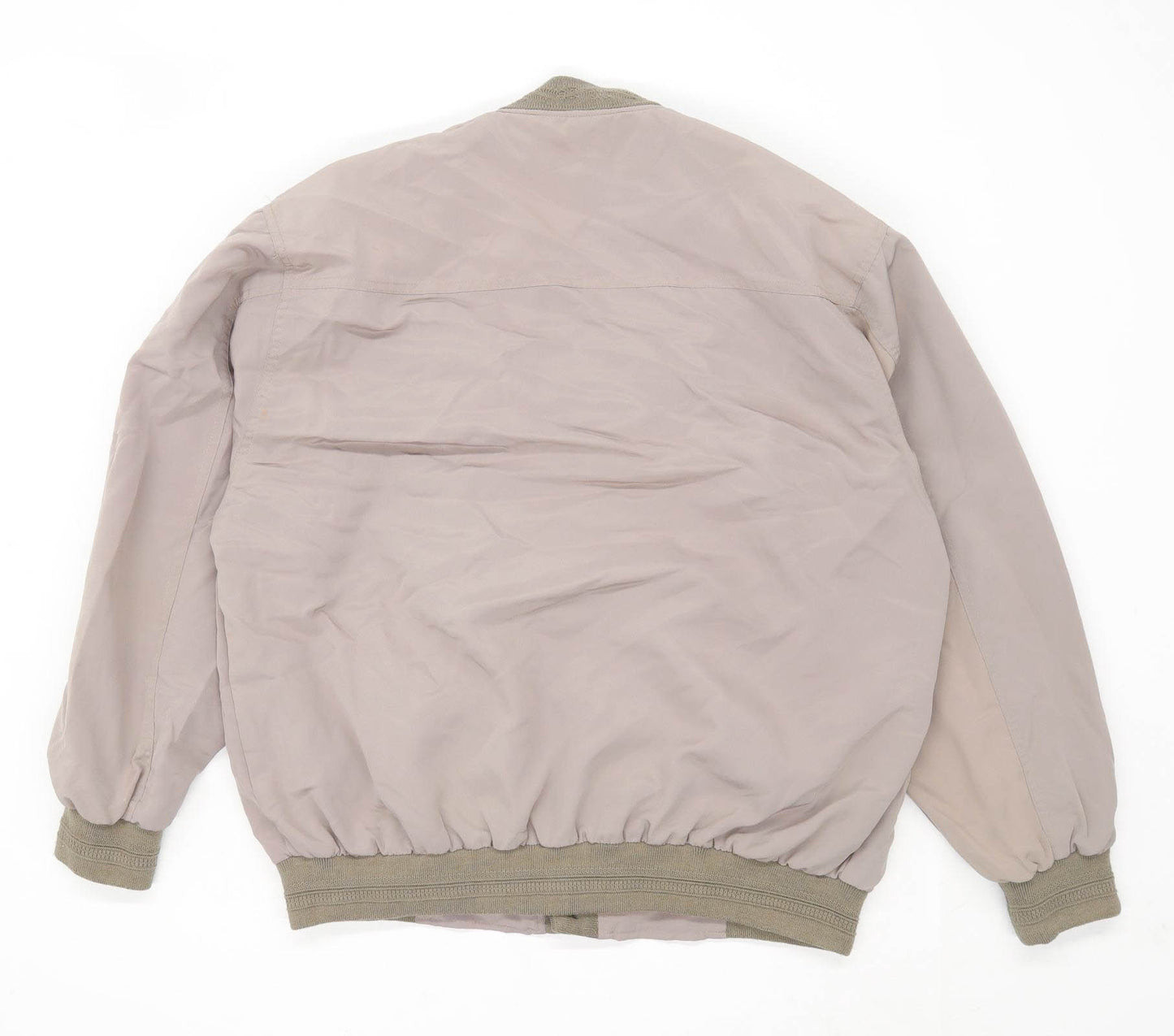 Fusinan Mens Size L Geometric Brown Bomber Jacket