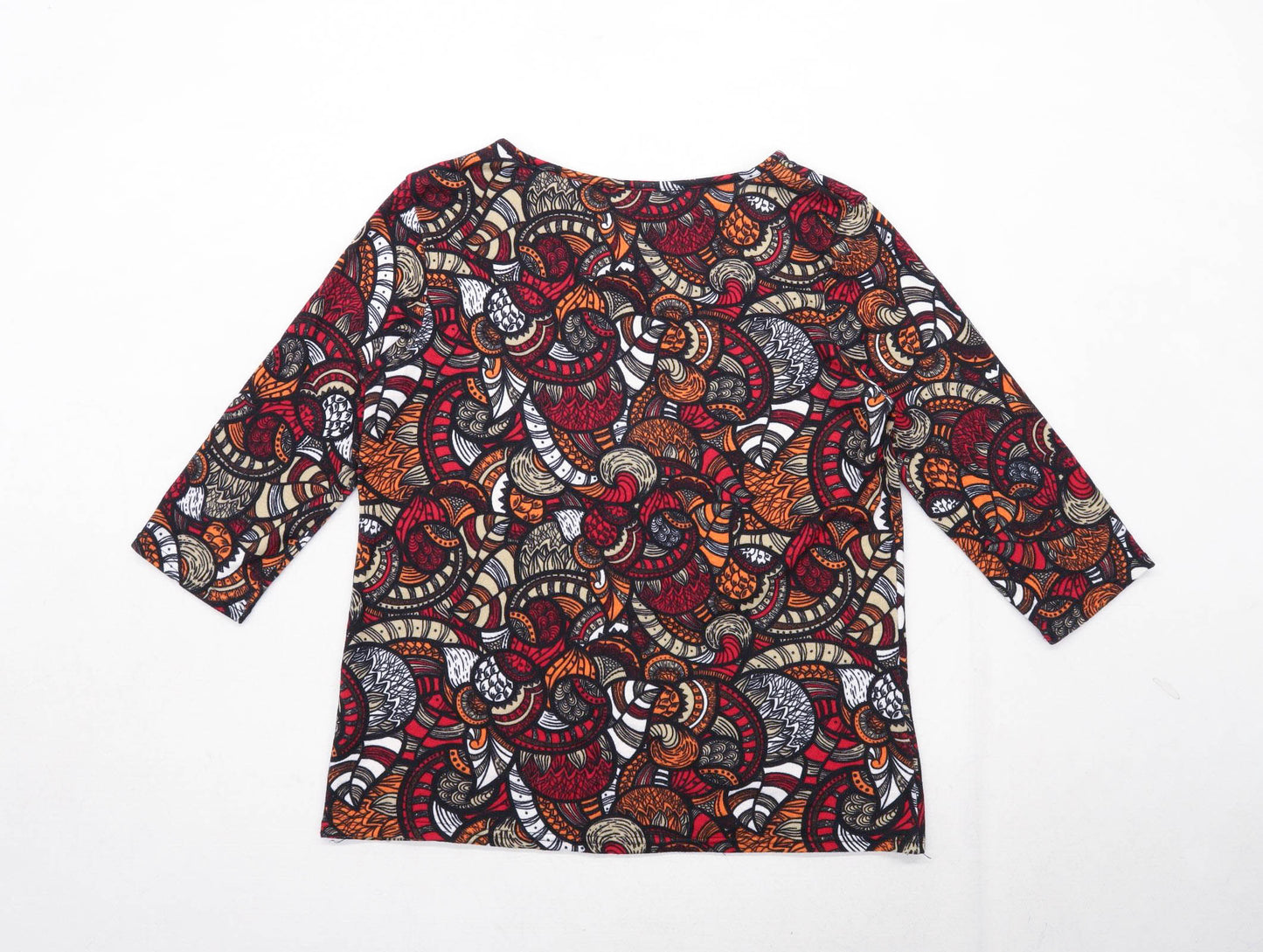 Preworn Womens Size 14 Paisley Elastane Blend Red Top (Regular)