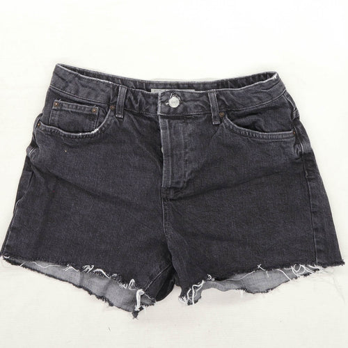 Womens Topshop Black Denim Shorts Size 10/
