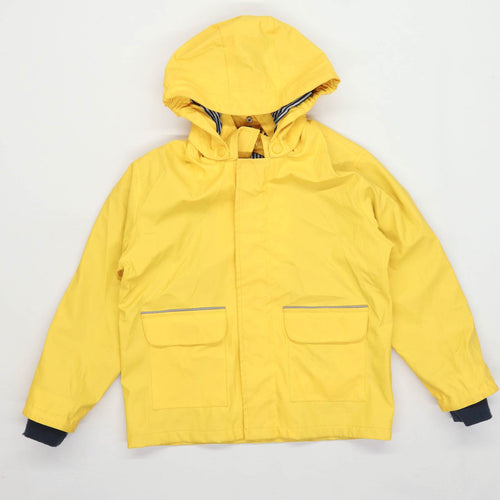 Manor Girls Yellow Zip Up Raincoat Coat Age 7-8 Years