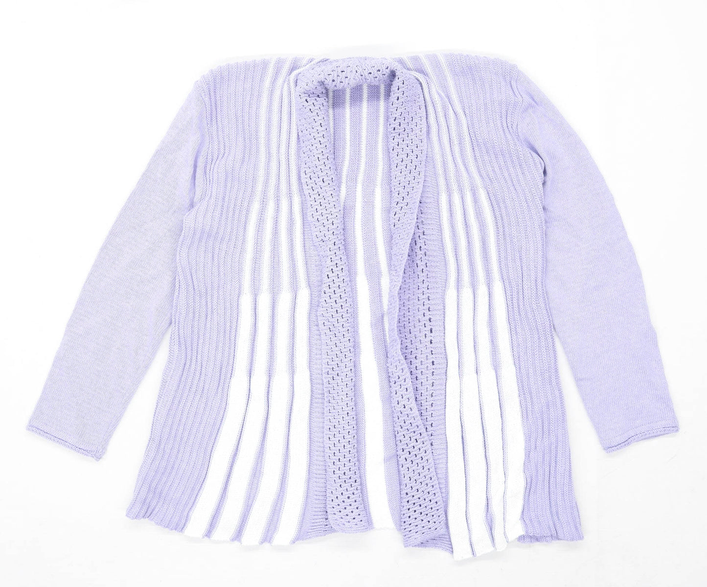 Chic Womens Size M-L Striped Purple Cardigan (Regular)