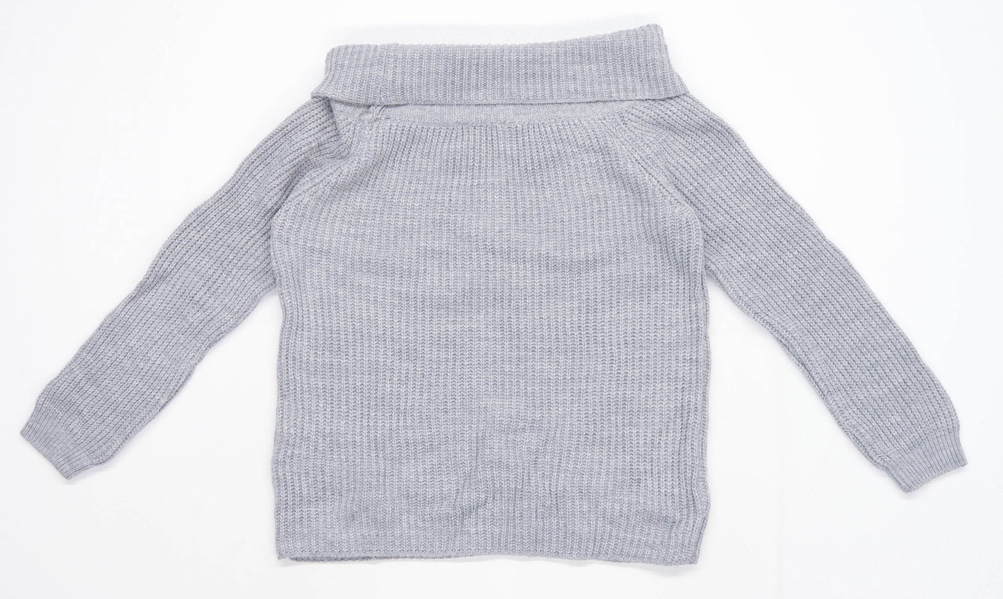 Select Womens Size 12 Floral Cowl Neck Grey Jumper (Regular)