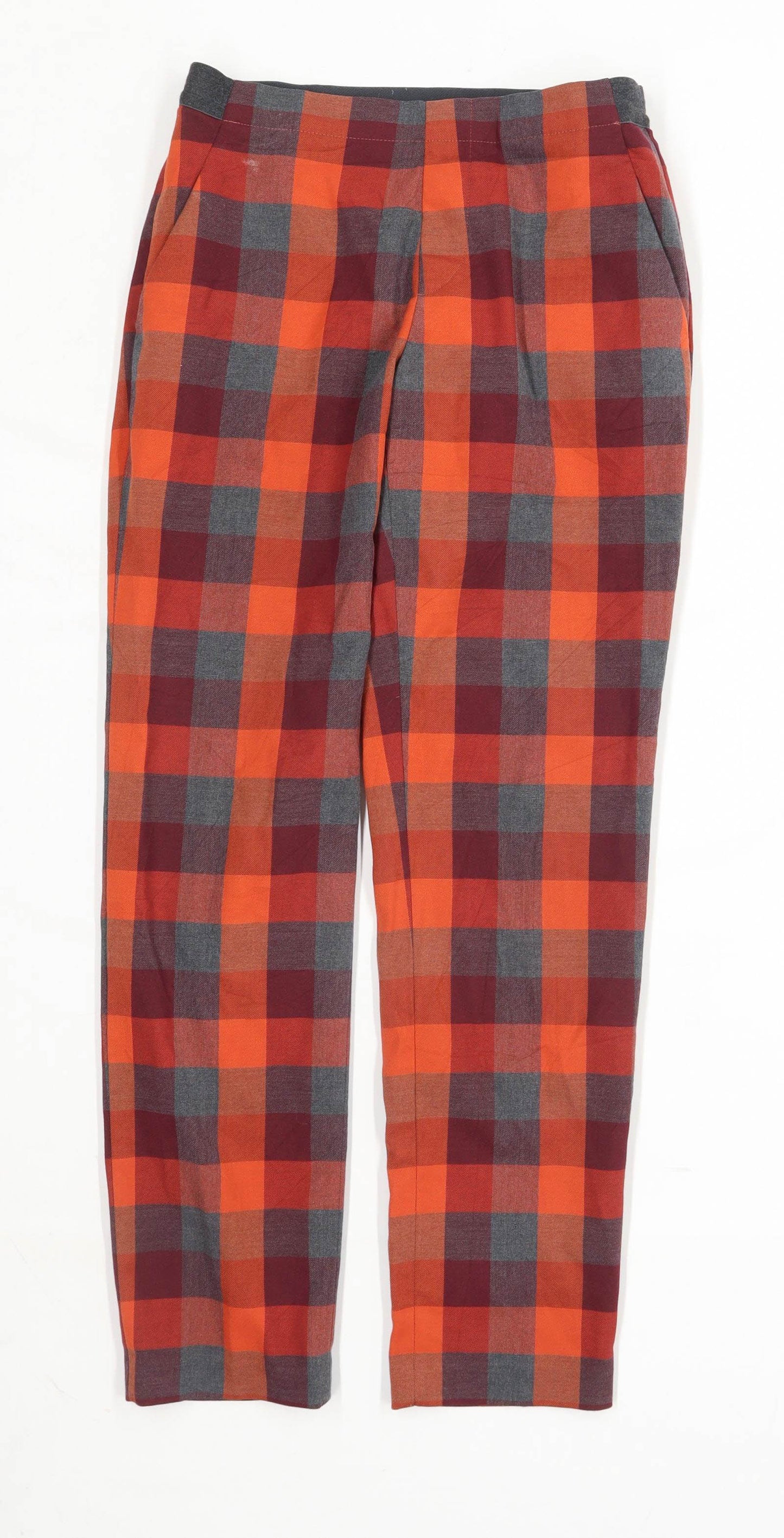 Womens Uniqlo Multi-Coloured Cotton Blend Trousers Size XS/L26