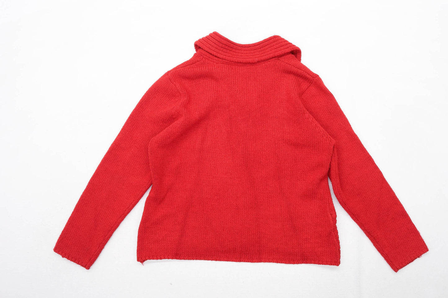 Alexara Womens Size XL Textured Red Cardigan (Regular)