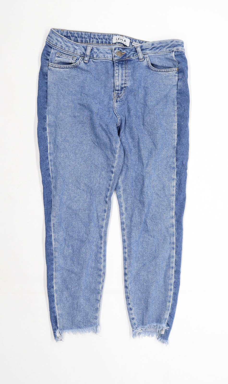 Womens New Look Blue Distressed Denim Jeans Size 14/L24