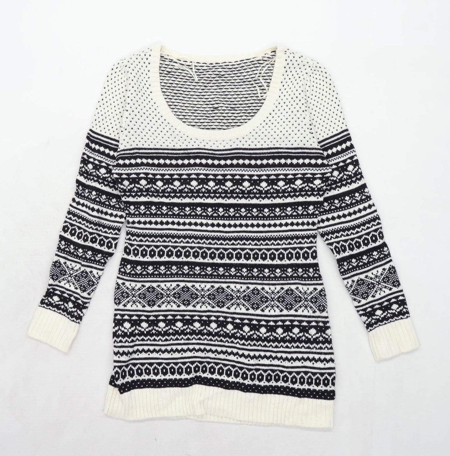 Debenhams Womens Size 14 Striped Cream Jumper (Regular)