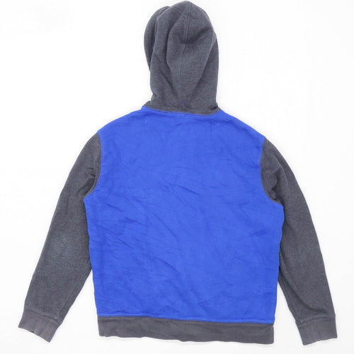 Lands End Boys Blue Zip Up Fleece Lined Hoodie Age 10-11 Years