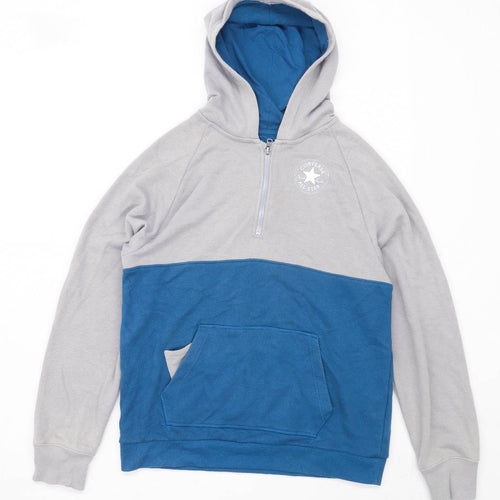 Converse Boys Graphic Grey Quarter Zip Hoodie Age 13-15 Years