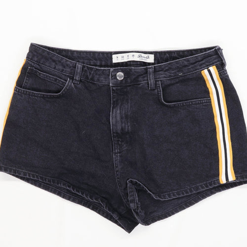 Womens Primark Black Denim Shorts Size 16/L2