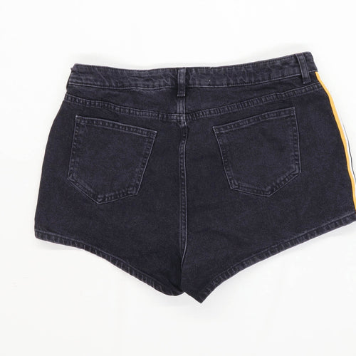 Womens Primark Black Denim Shorts Size 16/L2