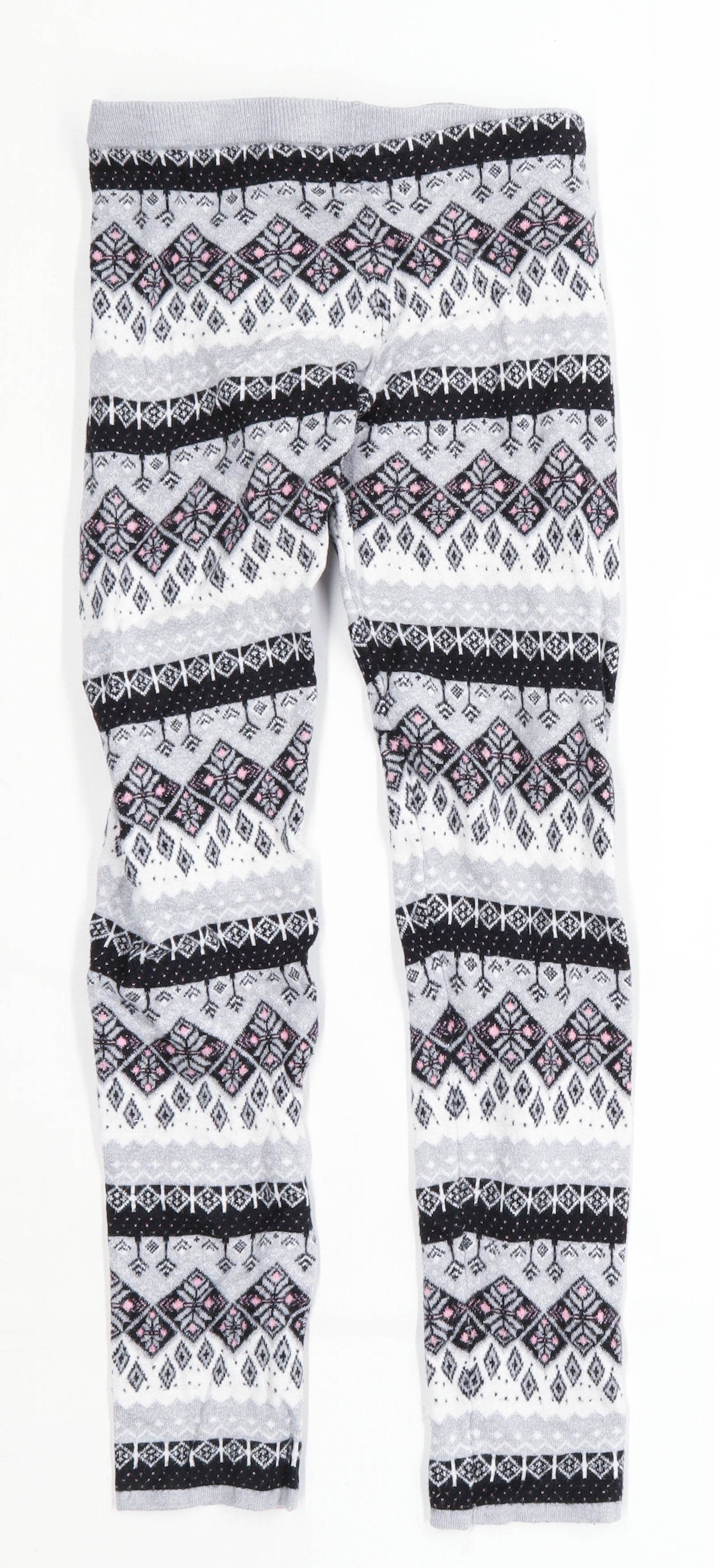 Primark Girls Geometric Grey Leggings Age 13-14 Years
