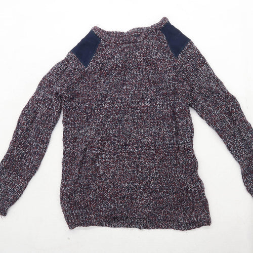 Primark Boys Textured Burgundy Jumper Age 11-12 Years