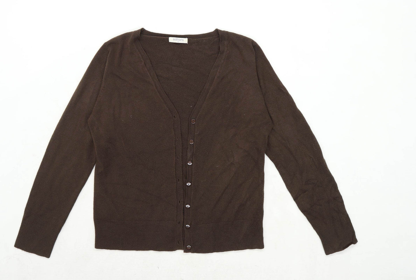 Editions Womens Size 14 Brown Cardigan (Regular)