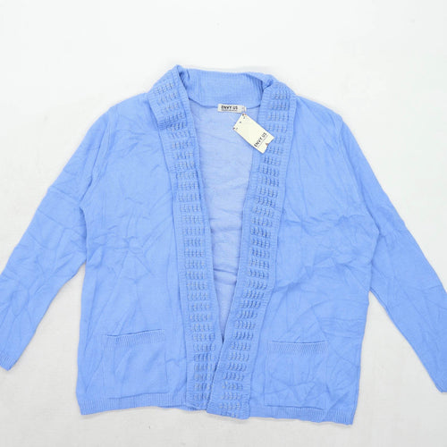 Envy Us Womens Size L-XL Cotton Blend Blue Cardigan (Regular)